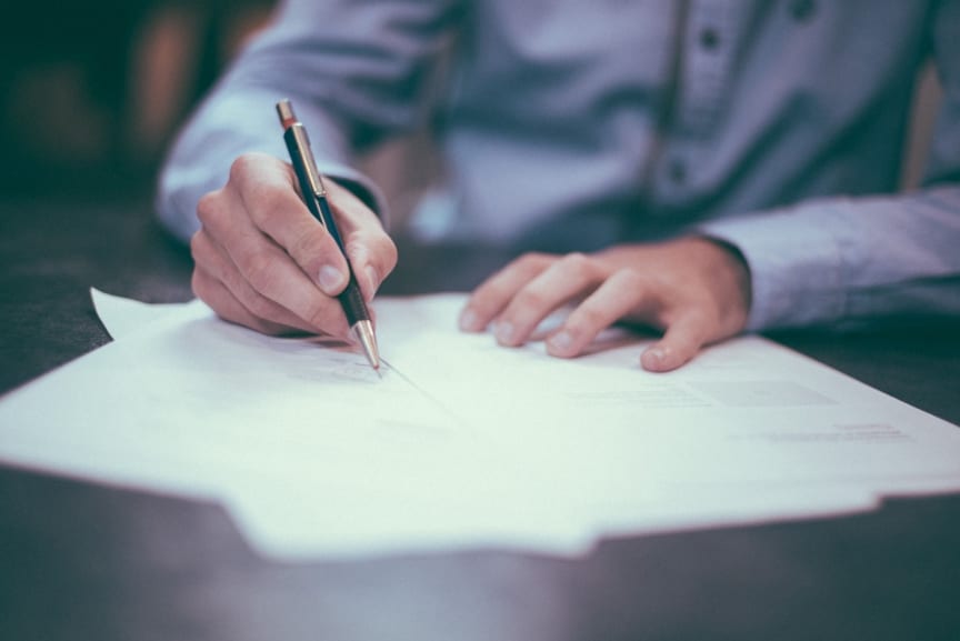 Businessman signing contract
