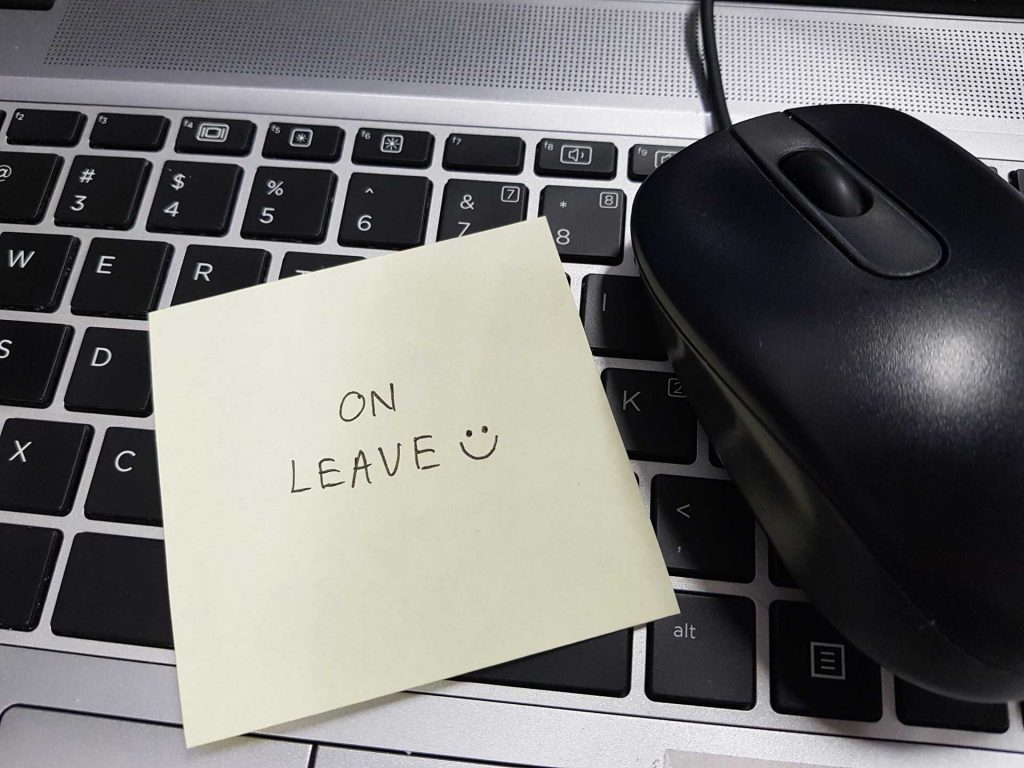On leave sticky note
